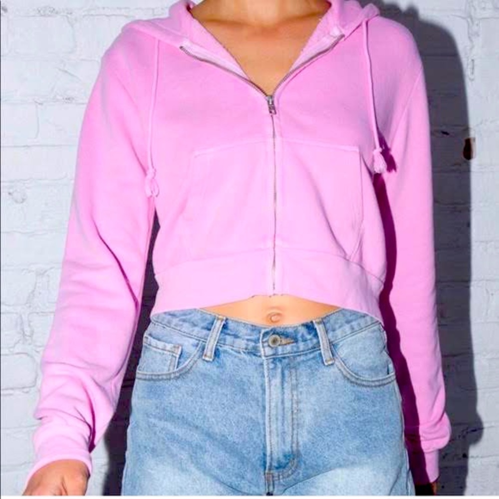 Brandy Melville pink crystal hoodie